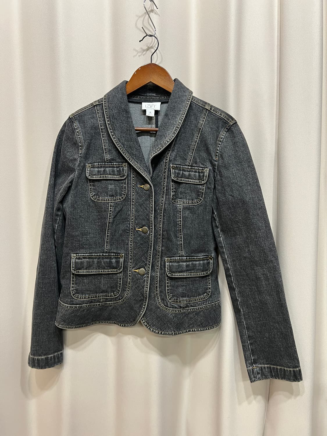 빈티지 여성 숄카라 데님 블레이저 자켓  상품이미지2