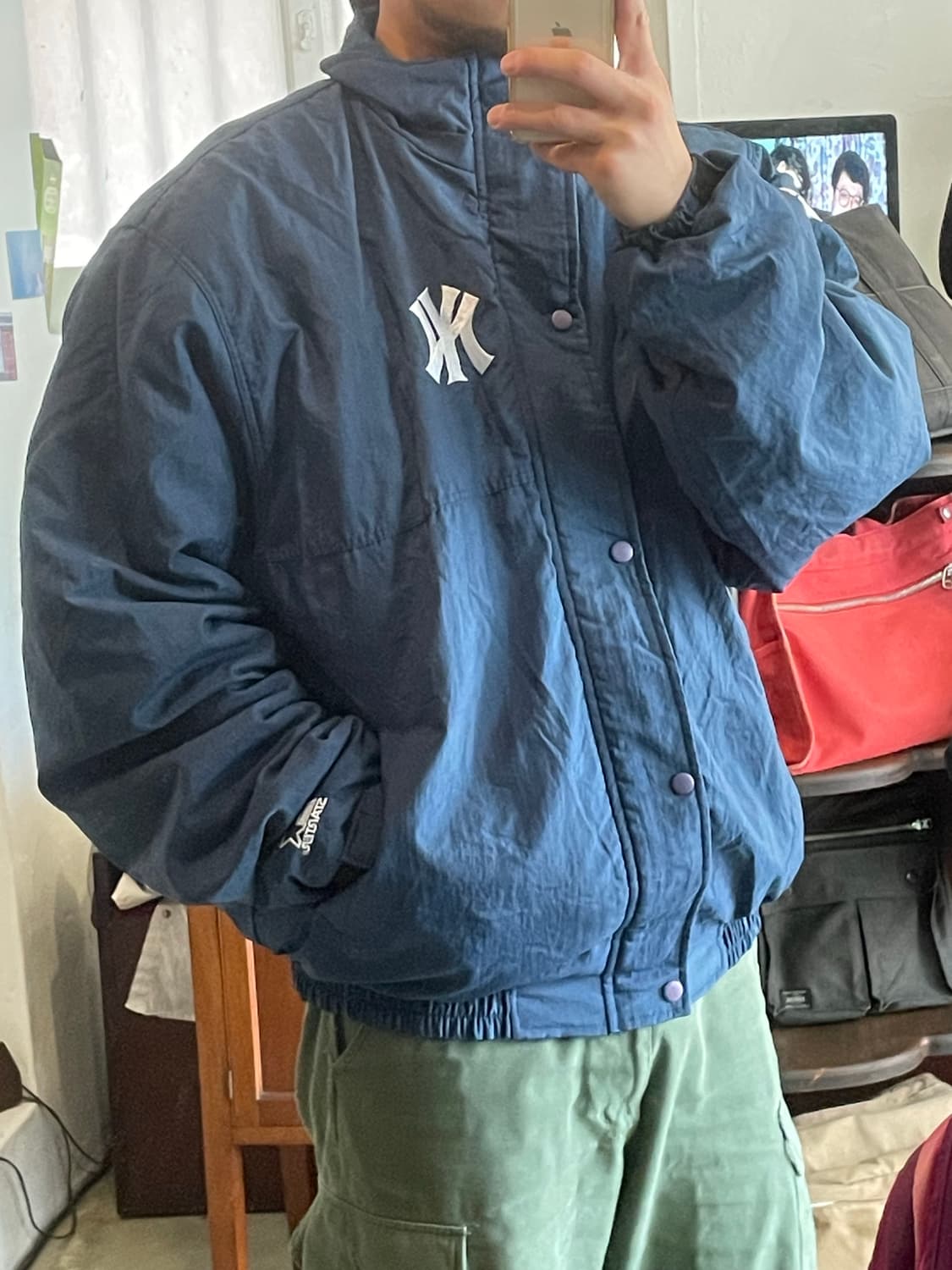 90년대 starter 스타터 뉴욕 양키스 누빔 점퍼 XL 상품이미지9