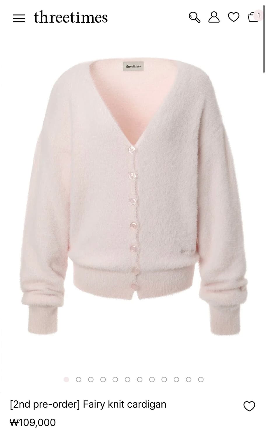 threetimes 페어리 니트 가디건 쓰리타임즈 상품이미지1