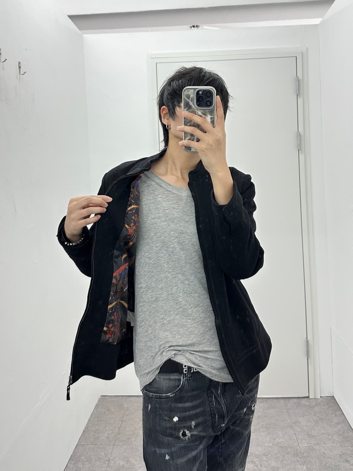 Crocodile wool jacket 상품이미지1