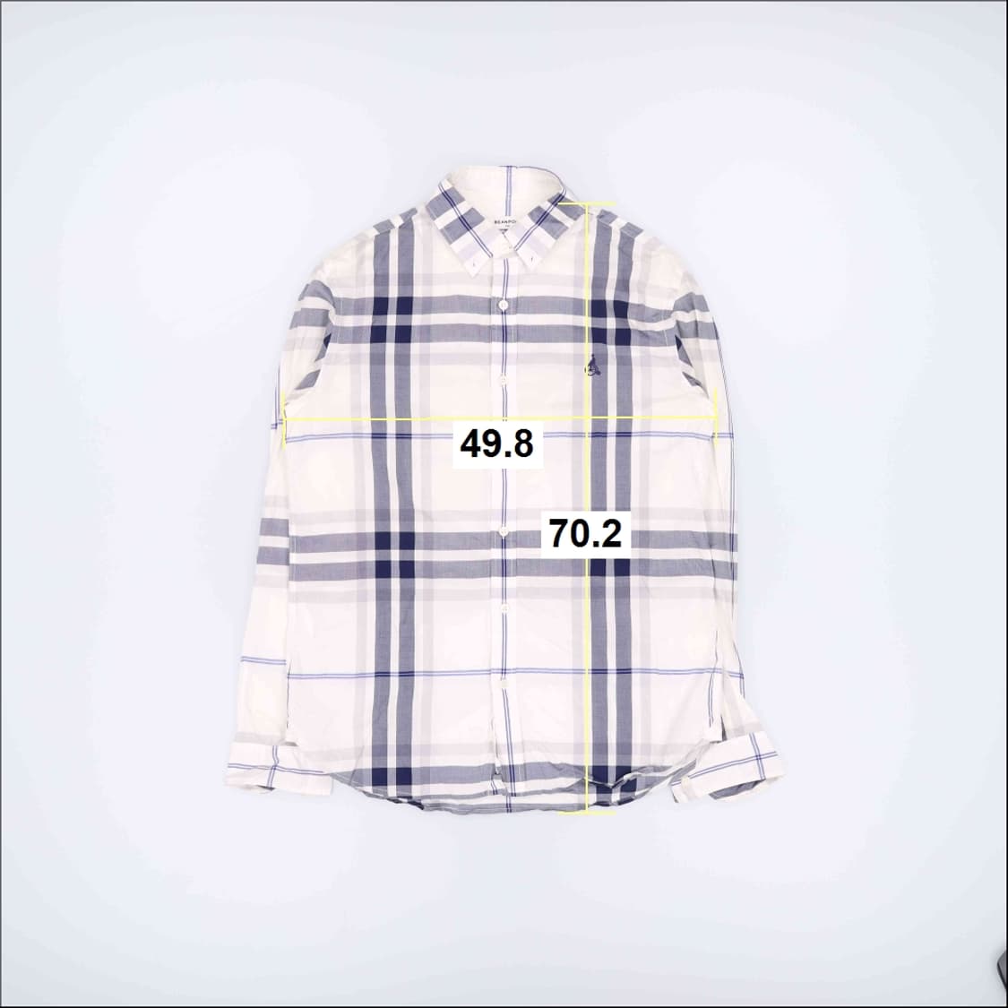 [100] 빈폴 배색 체크 카라 긴팔 셔츠 남방 1222J 상품이미지5