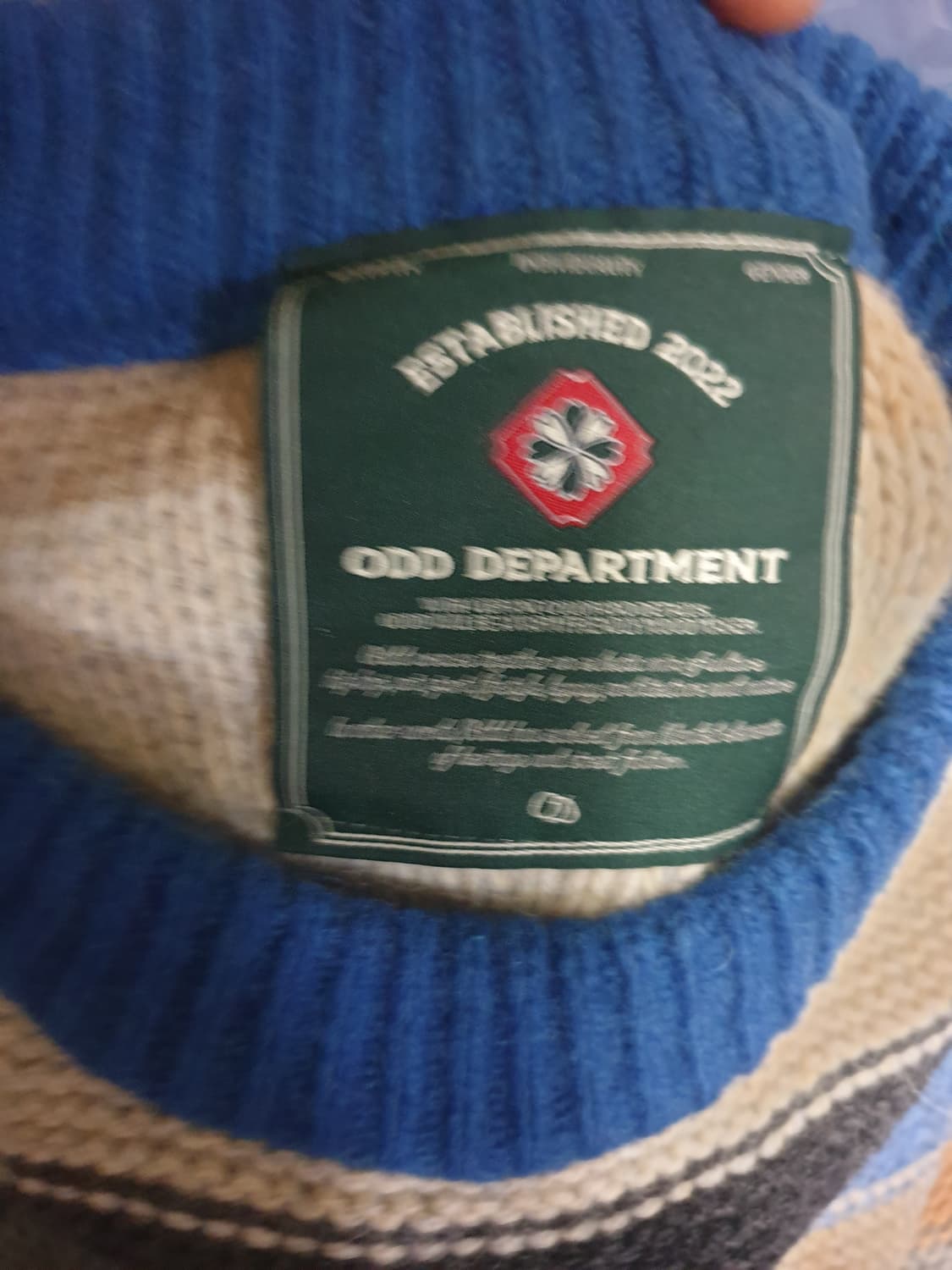 오드디파트먼트 램스울 스트라이프 니트 베스트 (M) 상품이미지3