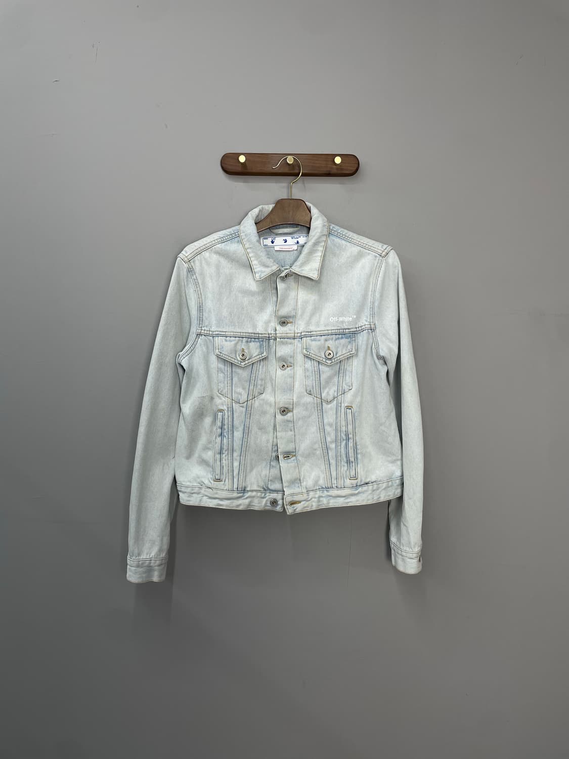 오프화이트 백 디아그 프린팅 데님 자켓 H1084 상품이미지2