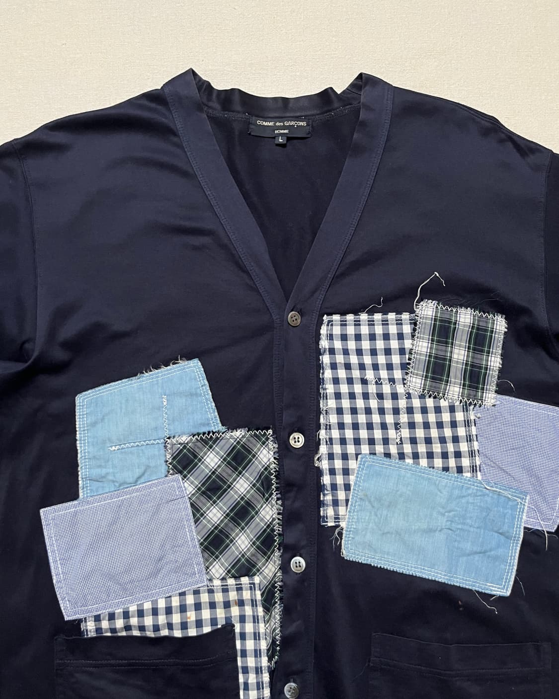 꼼데가르송 옴므 패치워크 코튼 가디건 comme des garcons 상품이미지5