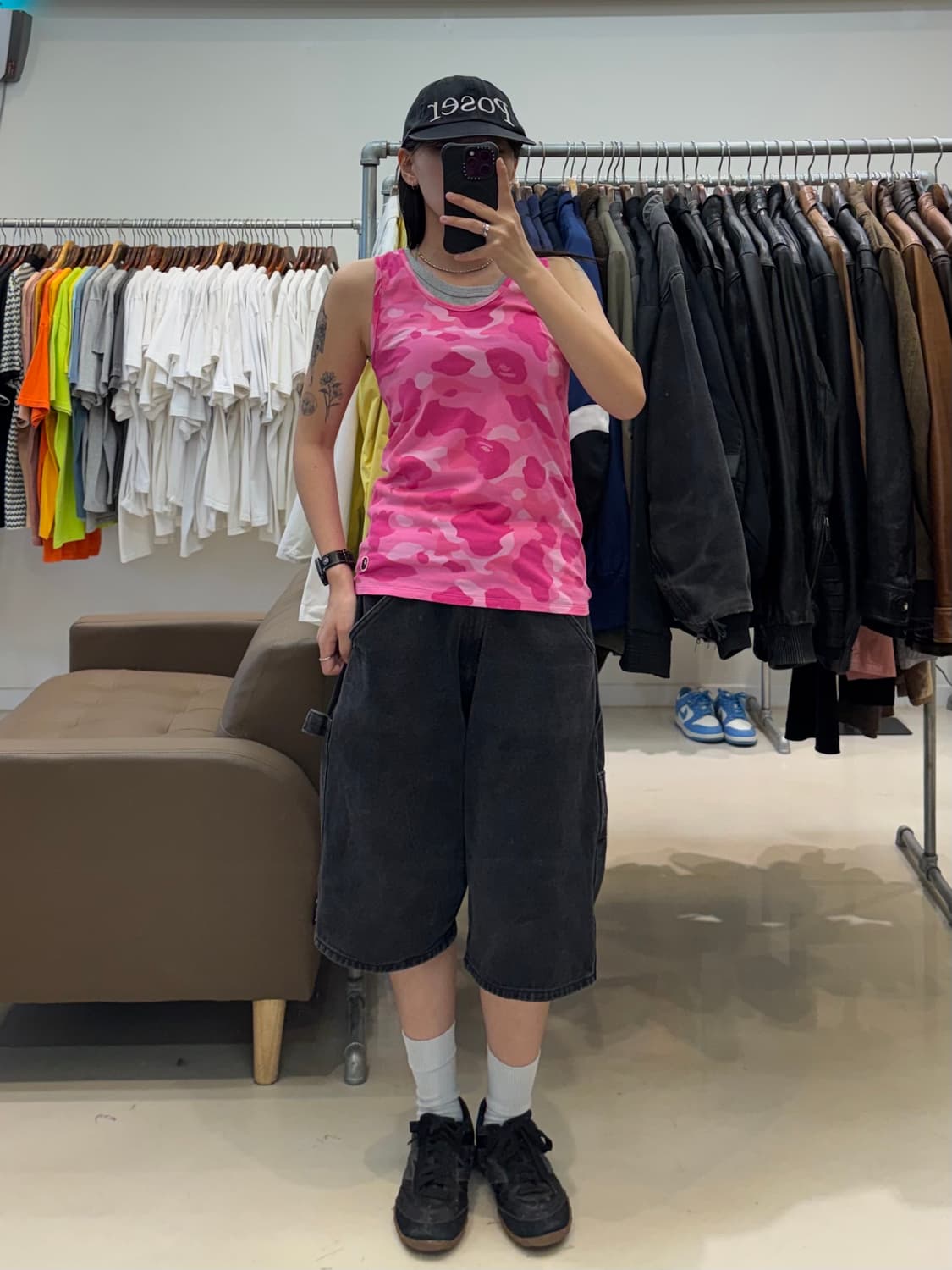 베이프 카모 탱크탑 핑크 상품이미지9