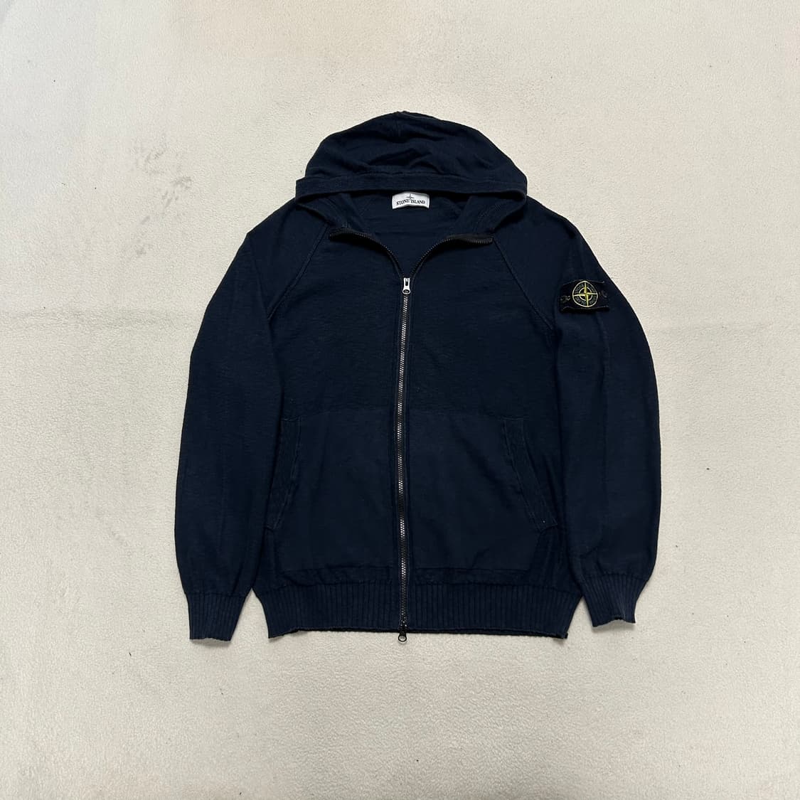 Stone Island Navy Knit Hoodie Zip-Up  상품이미지4
