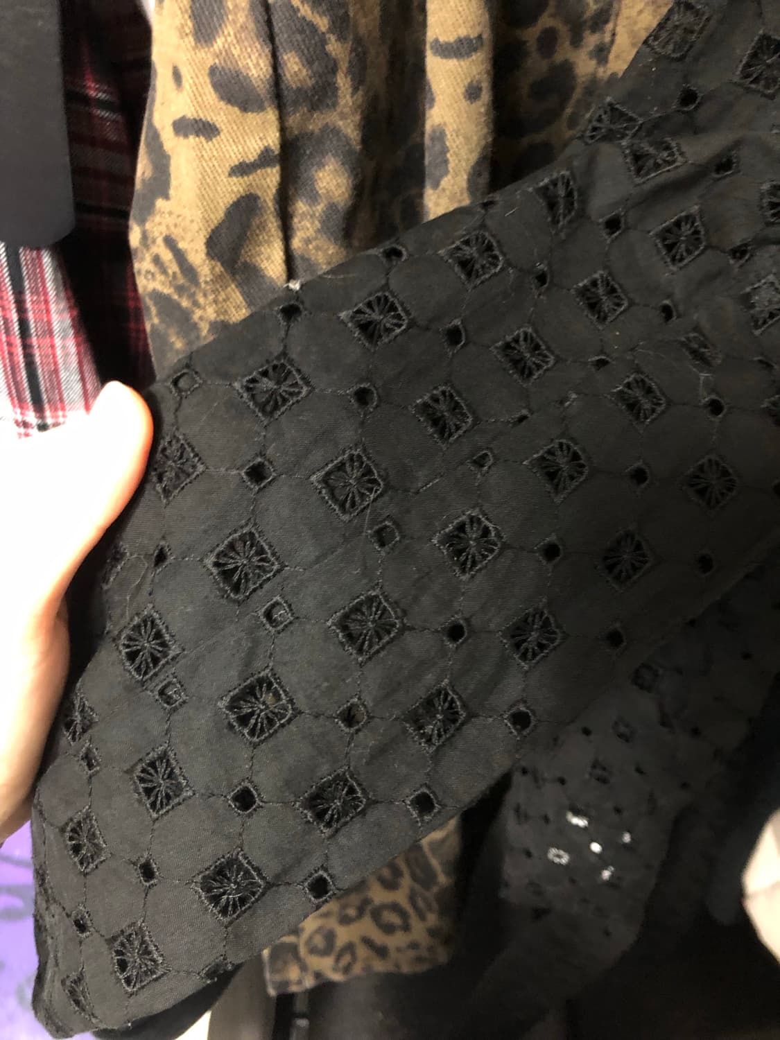 New 완전레어다냥! 대대장템 레이어드 그런지 펀칭 블랙 롱 셔츠원피스 상품이미지5