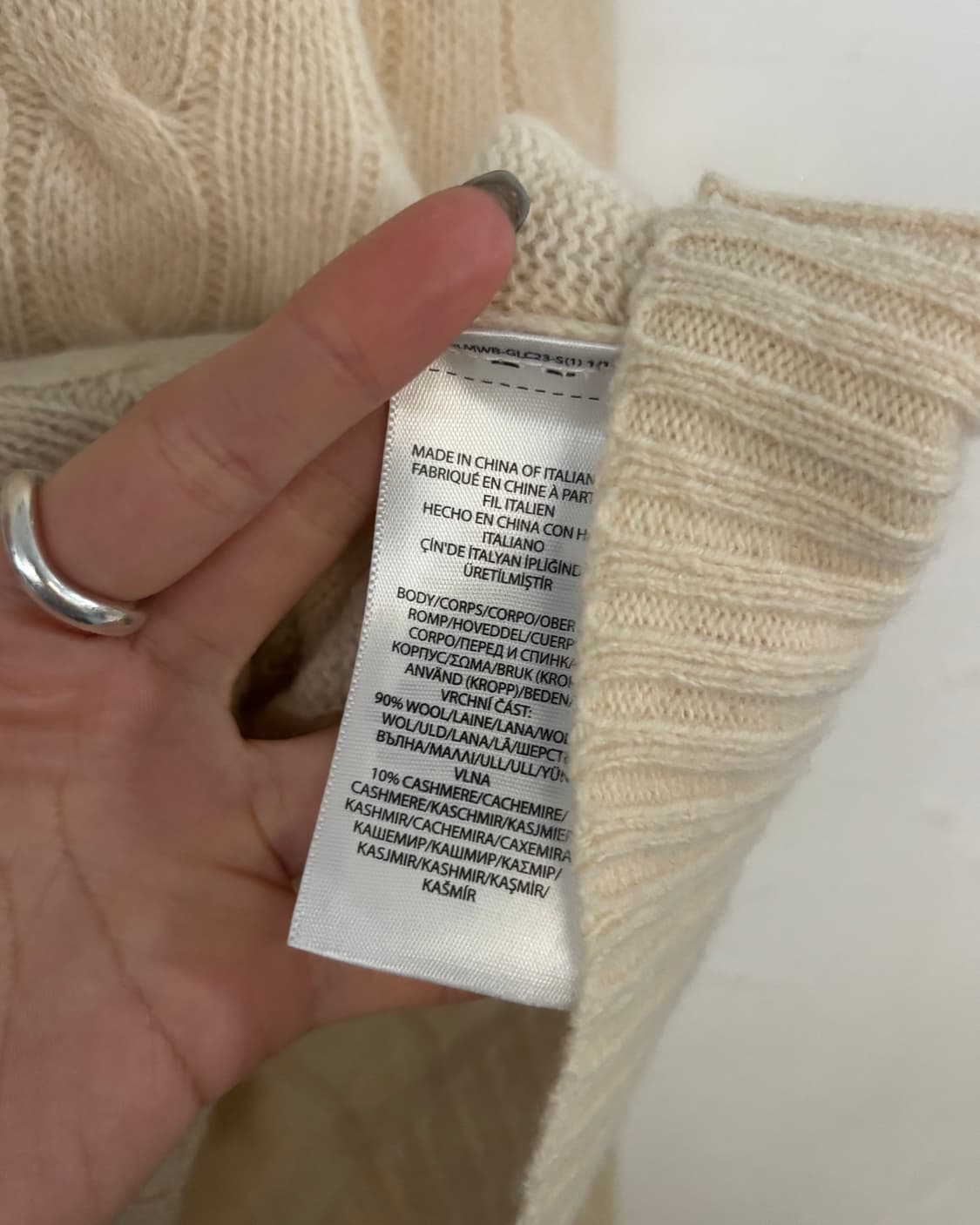 Polo 폴로 랄프로렌 캐시미어 아이보리 케이블 니트 상품이미지5