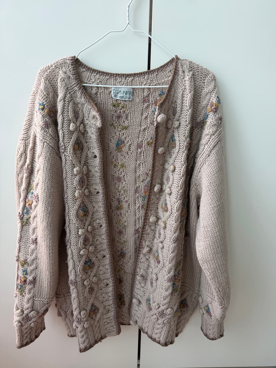 일본 빈티지 모리걸 꽃 플라워 자수 가디건 상품이미지1