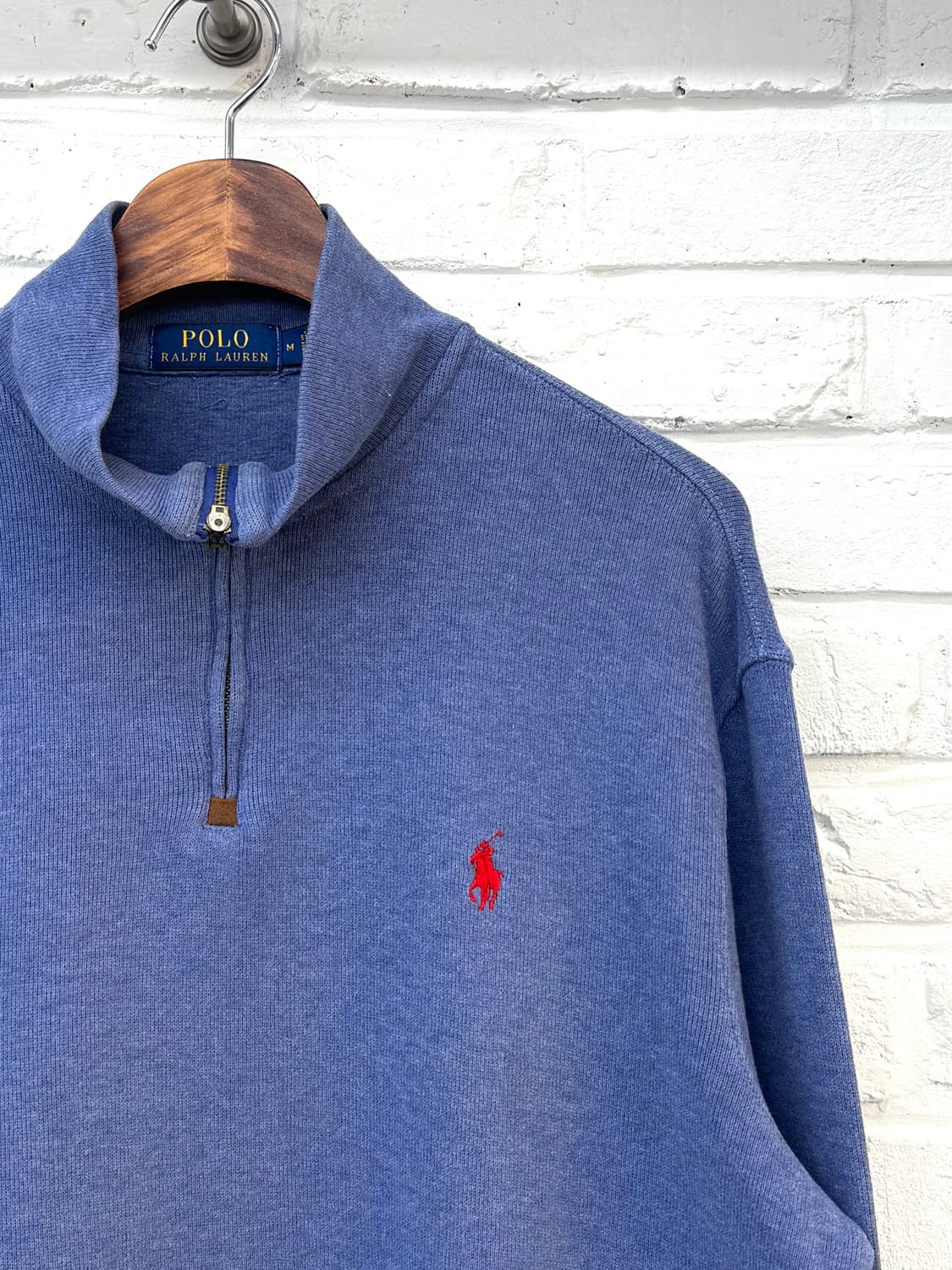 폴로 블루 반집업 니트 상품이미지4