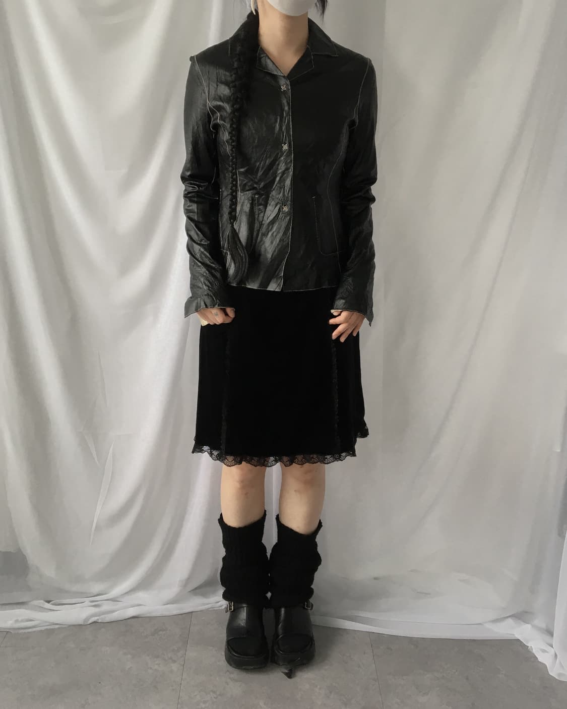 Trussardi stitch point leather jacket 상품이미지8