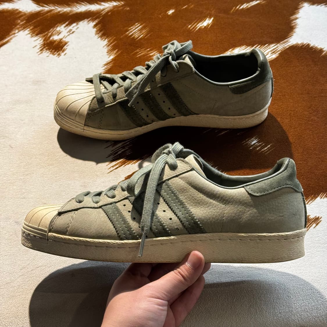 아디다스 슈퍼스타 80s 카키 (260) 레어 상품이미지8