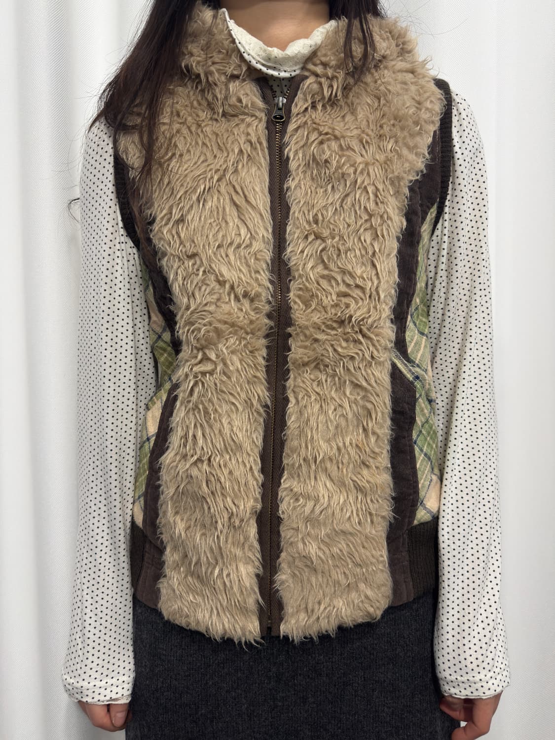 heart market fur detail hood vest 상품이미지1