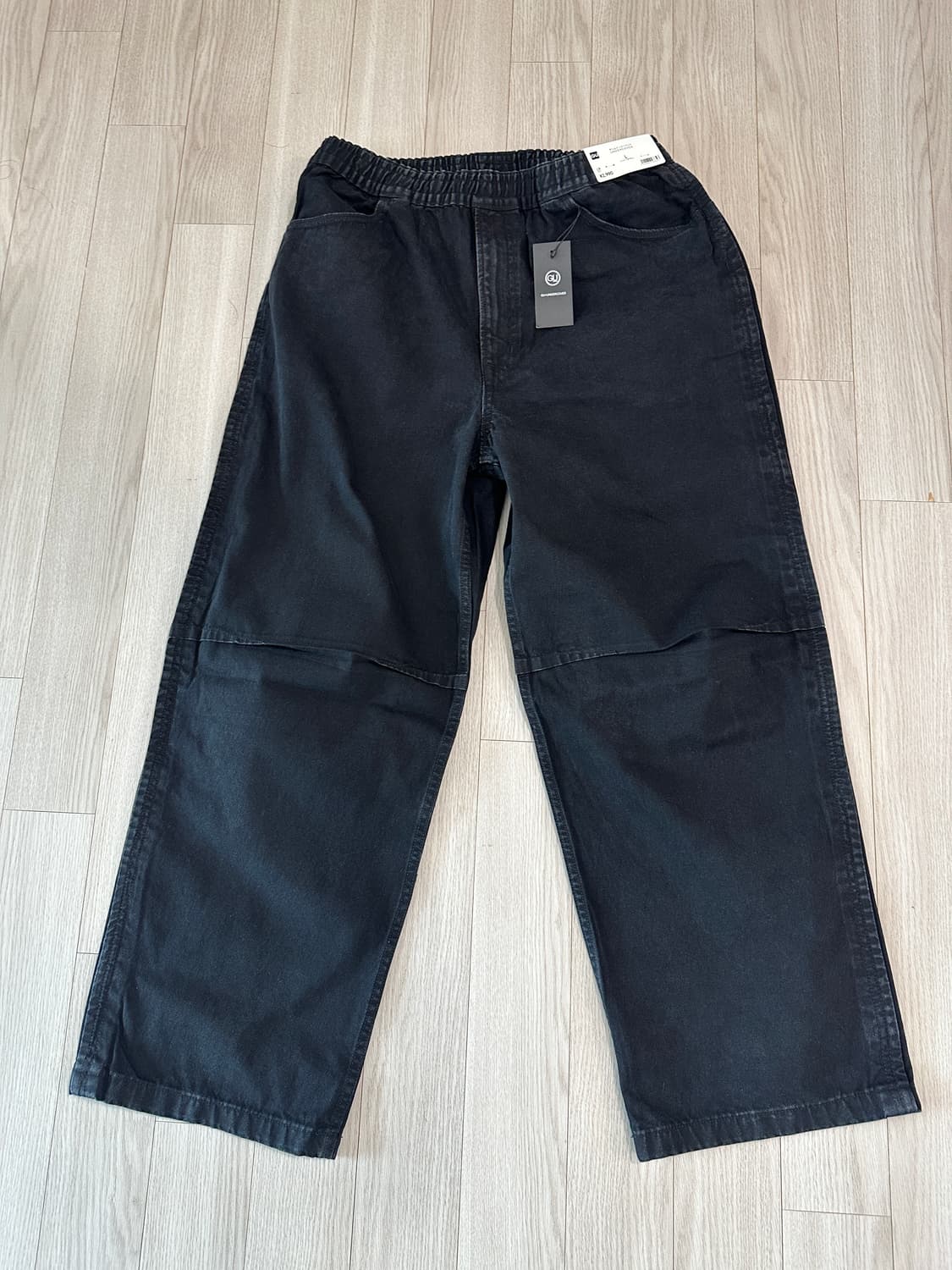 GU 지유 언더커버 데님 이지 팬츠 블랙 S 상품이미지2