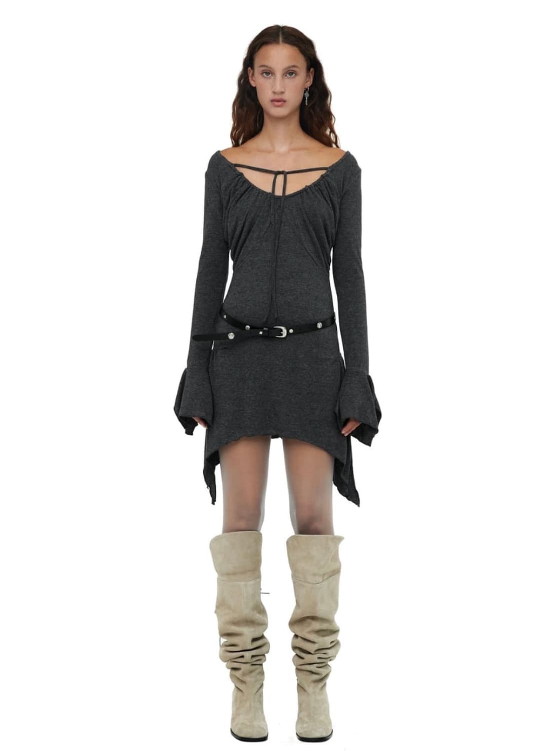 셔링시어미니드레스 차콜 상품이미지1