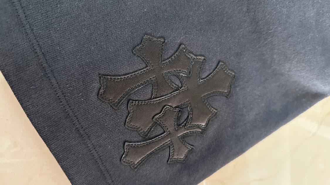 크롬하츠 트리플 크로스 레더패치 스웻쇼츠 블랙 XL 상품이미지4