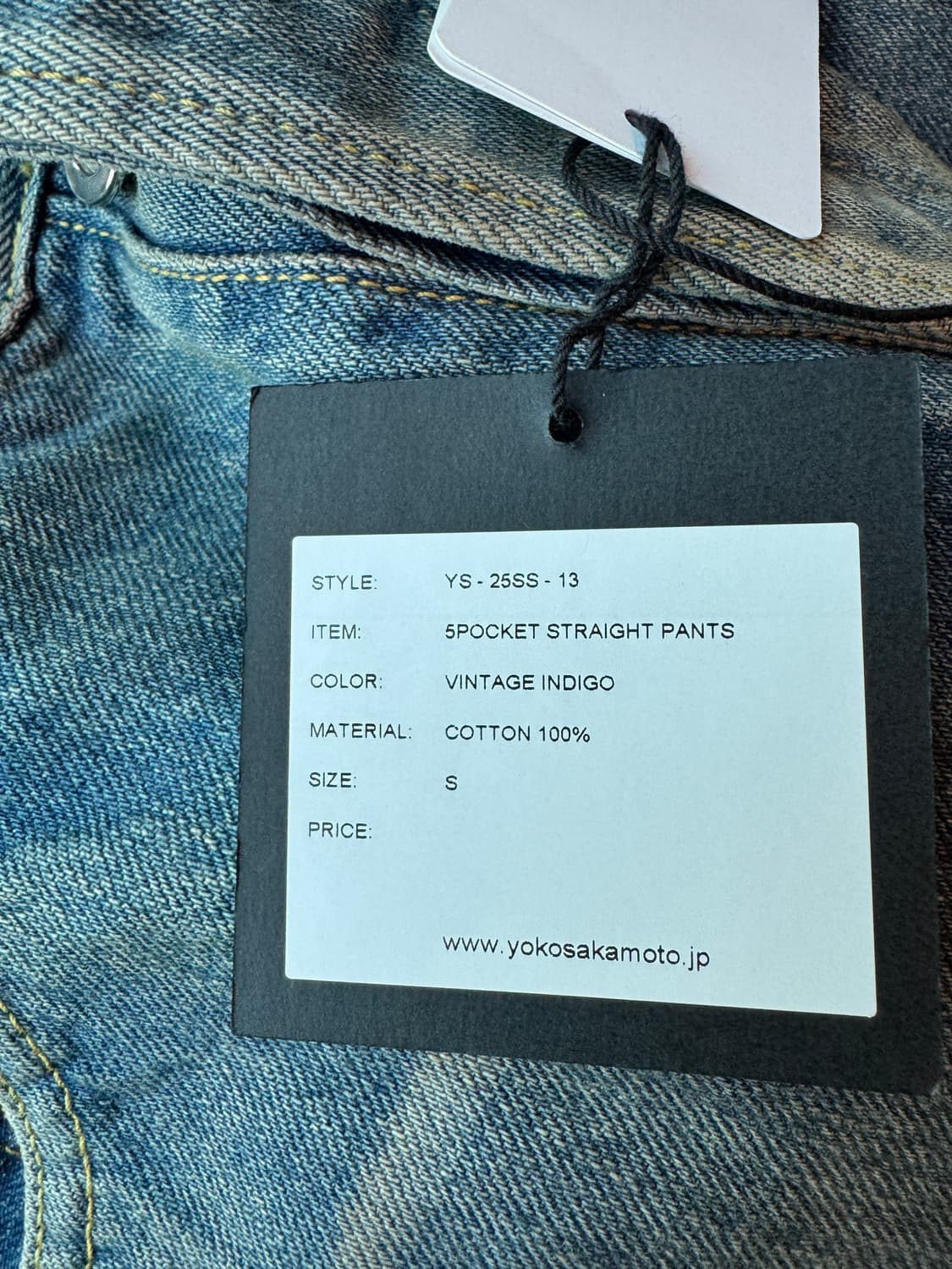 요코 사카모토 25ss 스트레이트데님 빈티지인디고 s사이즈 상품이미지4
