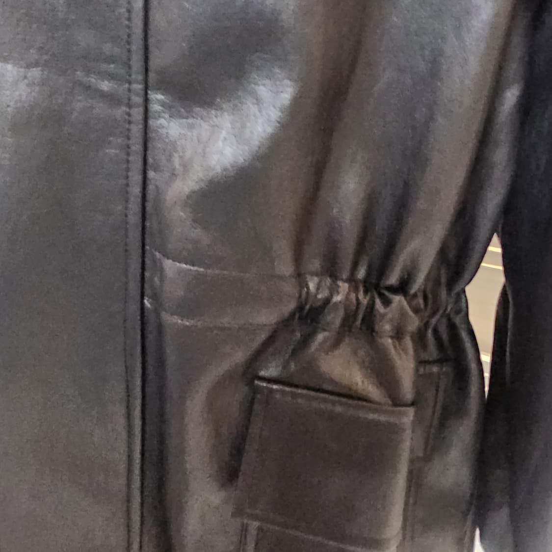 《새상품》에코 레더 자켓 점퍼 상품이미지5