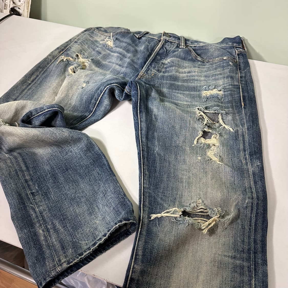 M-L 32 데님앤서플라이 랄프로렌 슬림핏 찢청 데님팬츠 상품이미지4