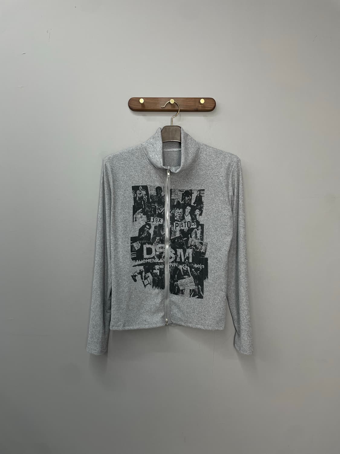 빈티지 레터링 집업 긴팔 티셔츠 H1256 상품이미지2