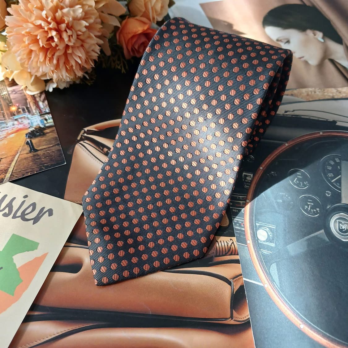 팔질레리 실크 그레이 도트 패턴 넥타이 9.1cm A등급 A19859
 상품이미지4