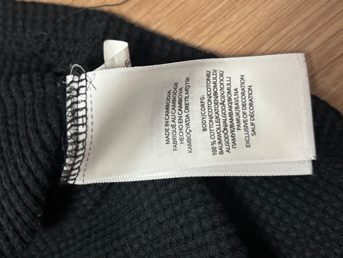 폴로 폴로랄프로렌 블랙 와플 면 티셔츠 롱슬리브 상품이미지3