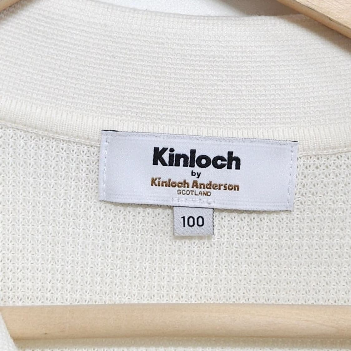 100 KINLOCH 킨록 반팔 니트 카라티 아이보리 여름 상품이미지4