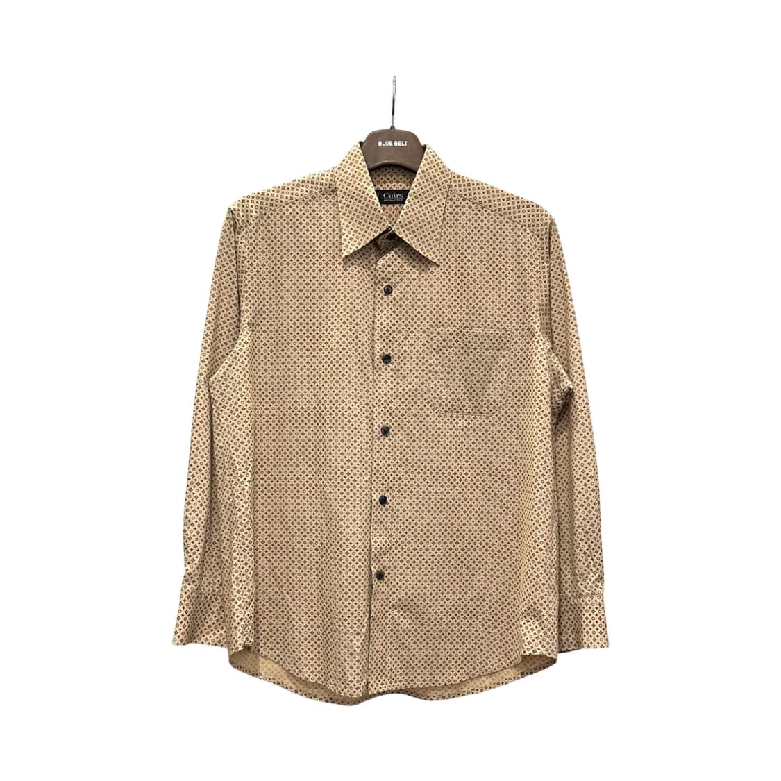 JPN VINTAGE 긴팔 셔츠 모노그램 패턴 원포켓 디테일 베이지 상품이미지1