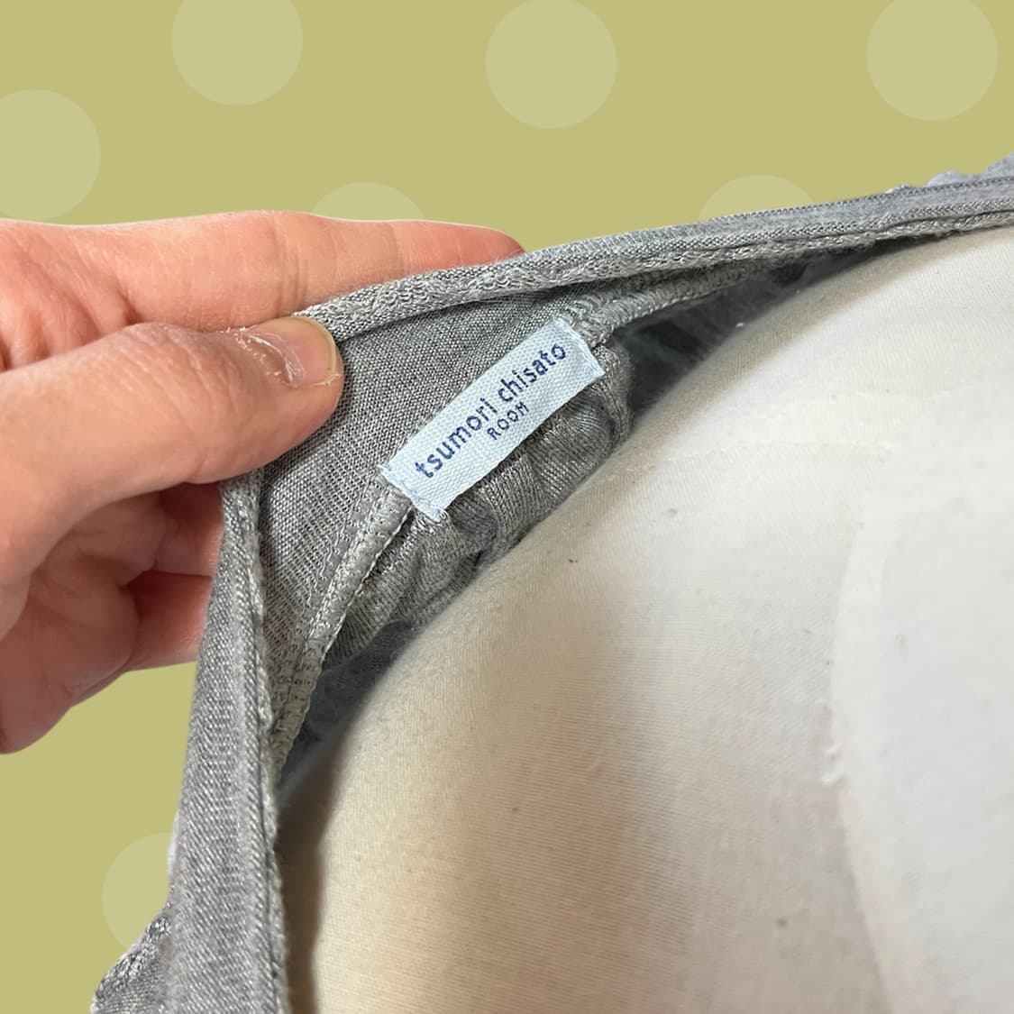 츠모리 치사토 프릴 스트라이프 그레이 반소매 가디건 상품이미지4