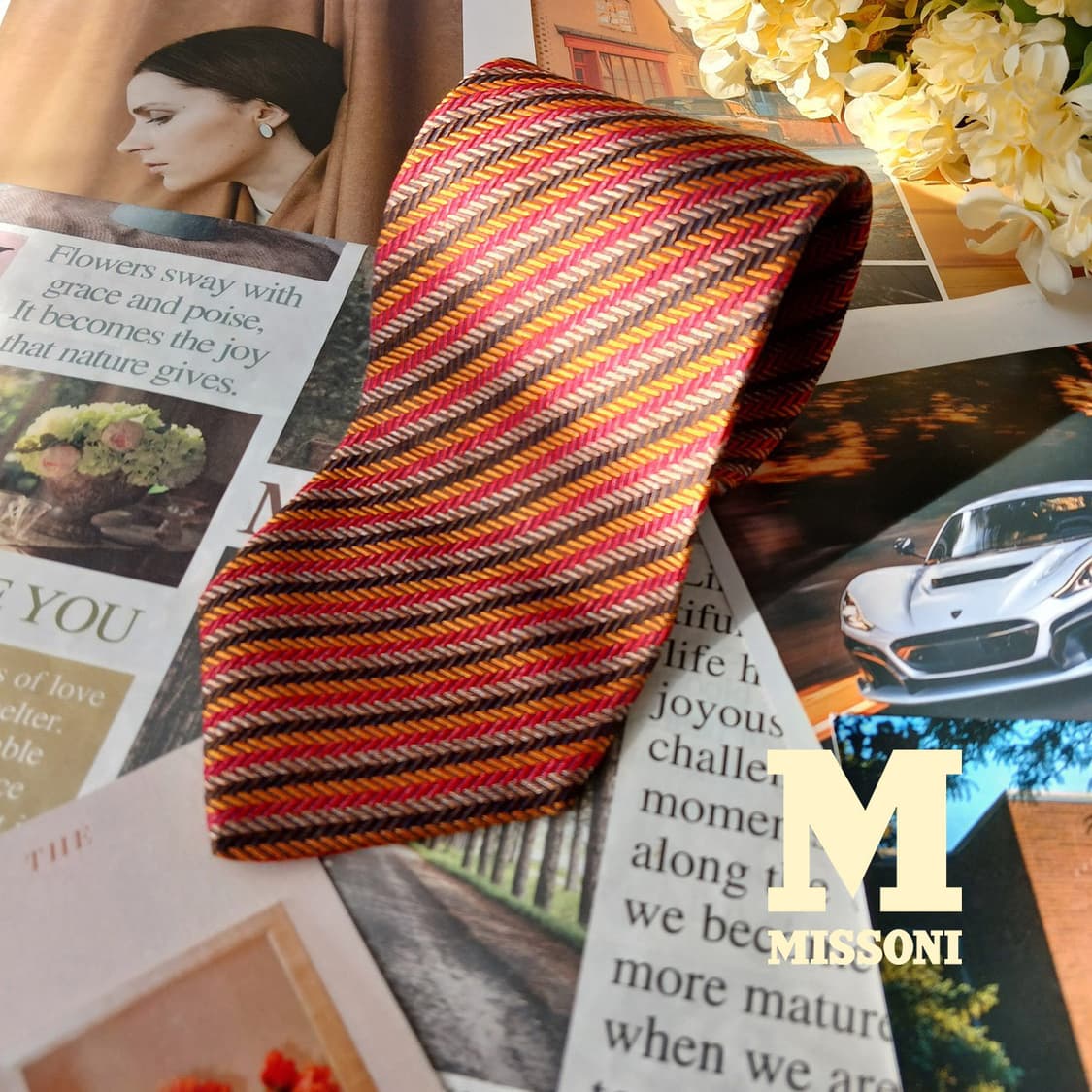 미쏘니 실크 헤링본 스트라이프 넥타이 9.2cm A+등급 A19420
 상품이미지2