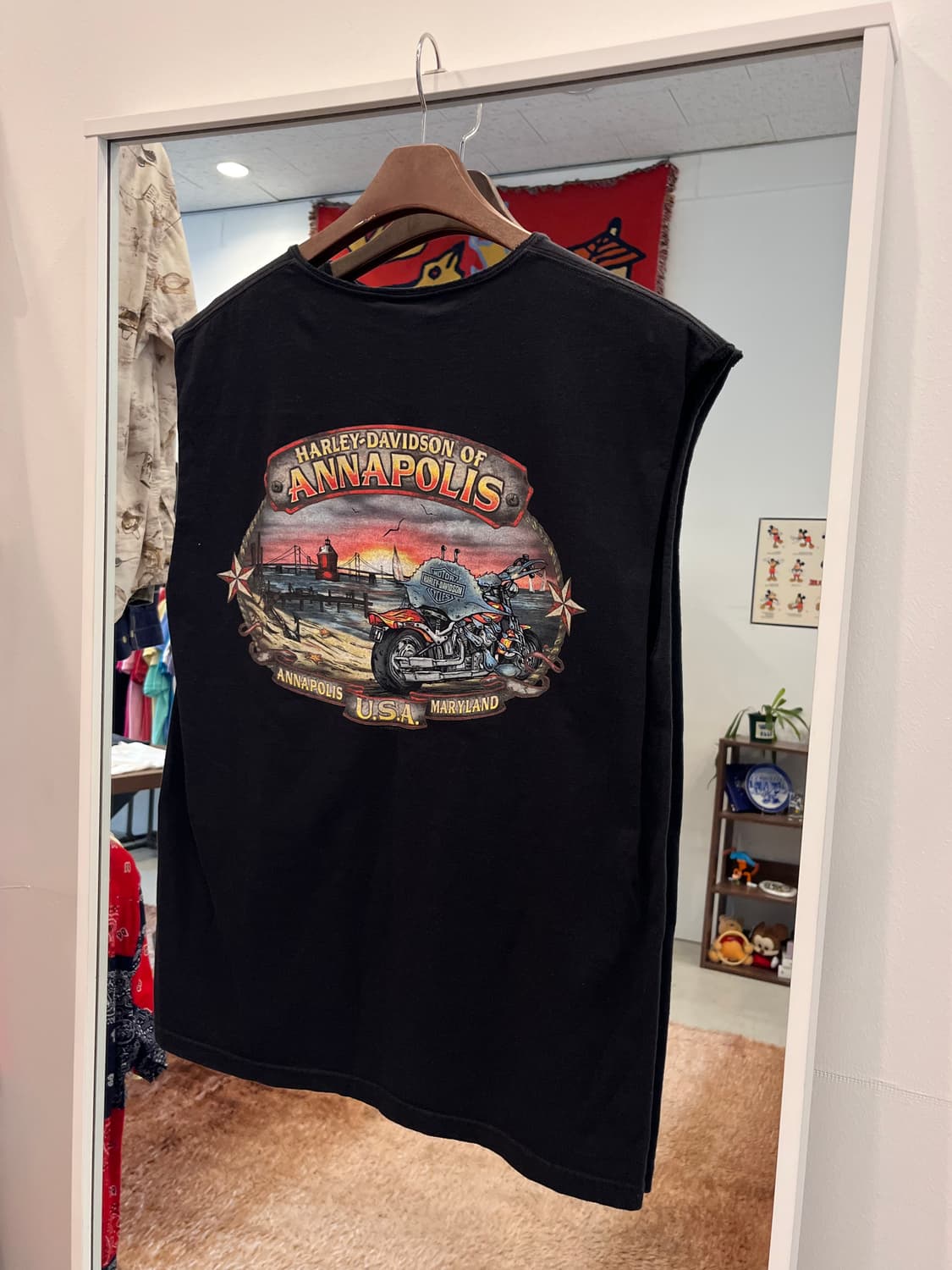 00s Harley-Davidson 모터사이클 슬리브리스 나시 (USA) 상품이미지3