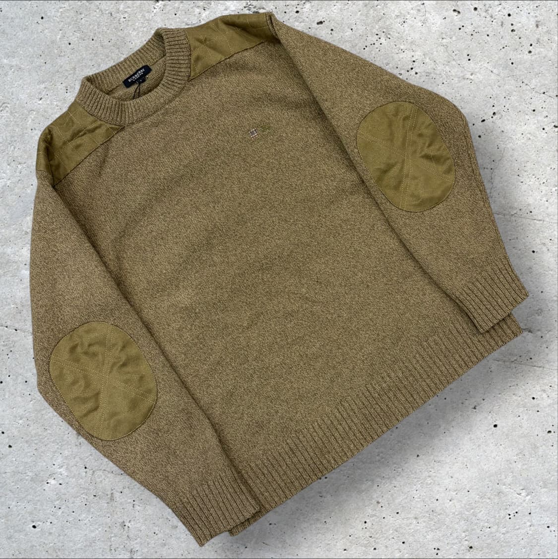 [L] 버버리 런던 패치 니트 스웨터 베이지 D78 상품이미지1