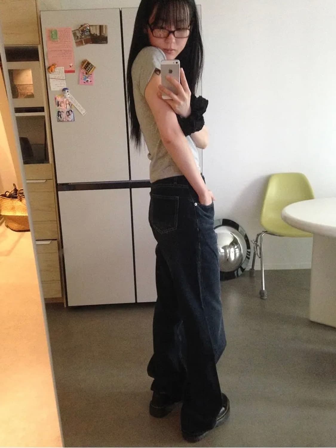 피피서울 스트레이트 워싱 데님 팬츠 딥블루 새상품 상품이미지3