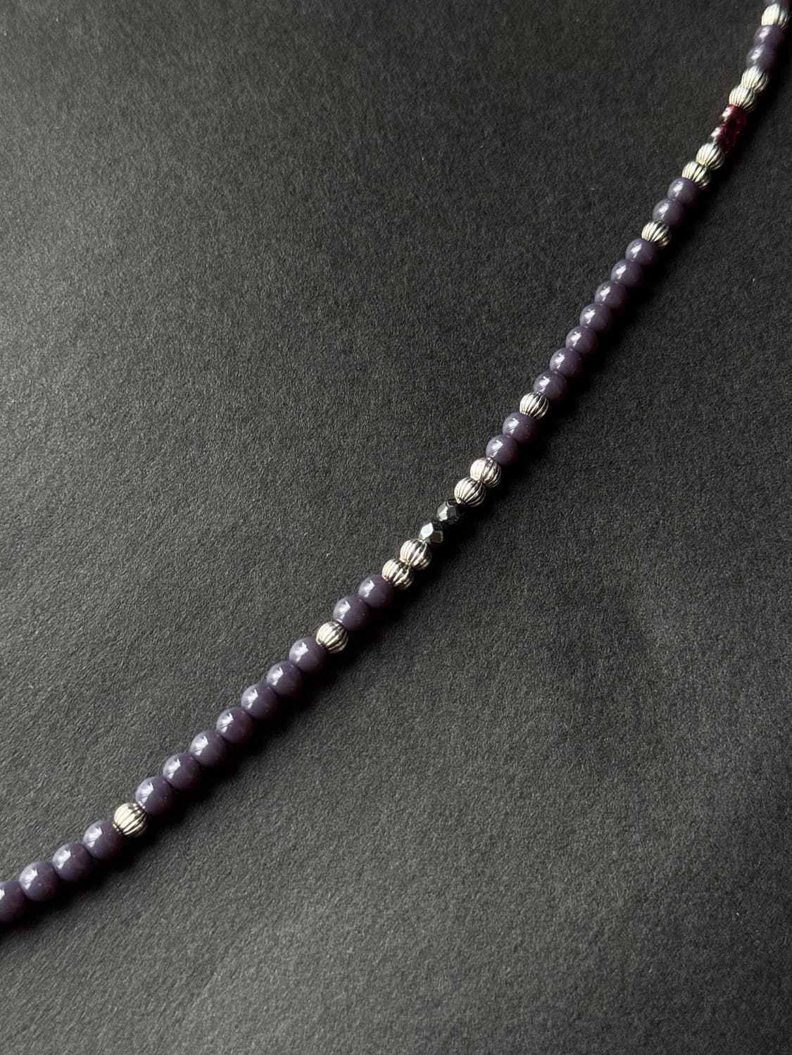 라오브젝트 PUPLE GRAY BEADS NECKLACE 상품이미지3