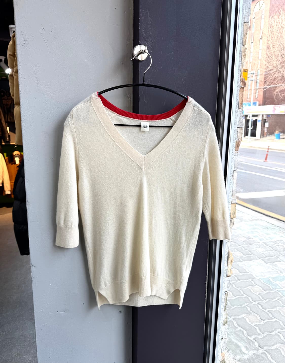 38/ 에르메스 캐시미어 100% 브이넥 니트 상품이미지2