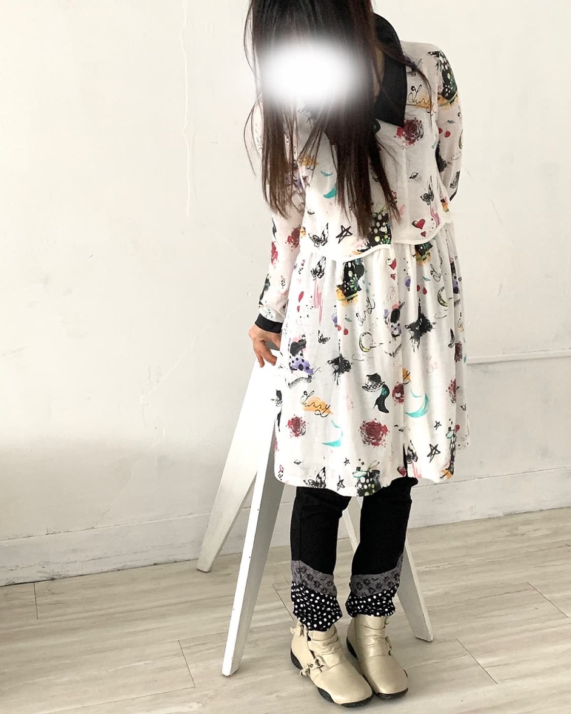 Black dot lace hem detail pants 상품이미지2