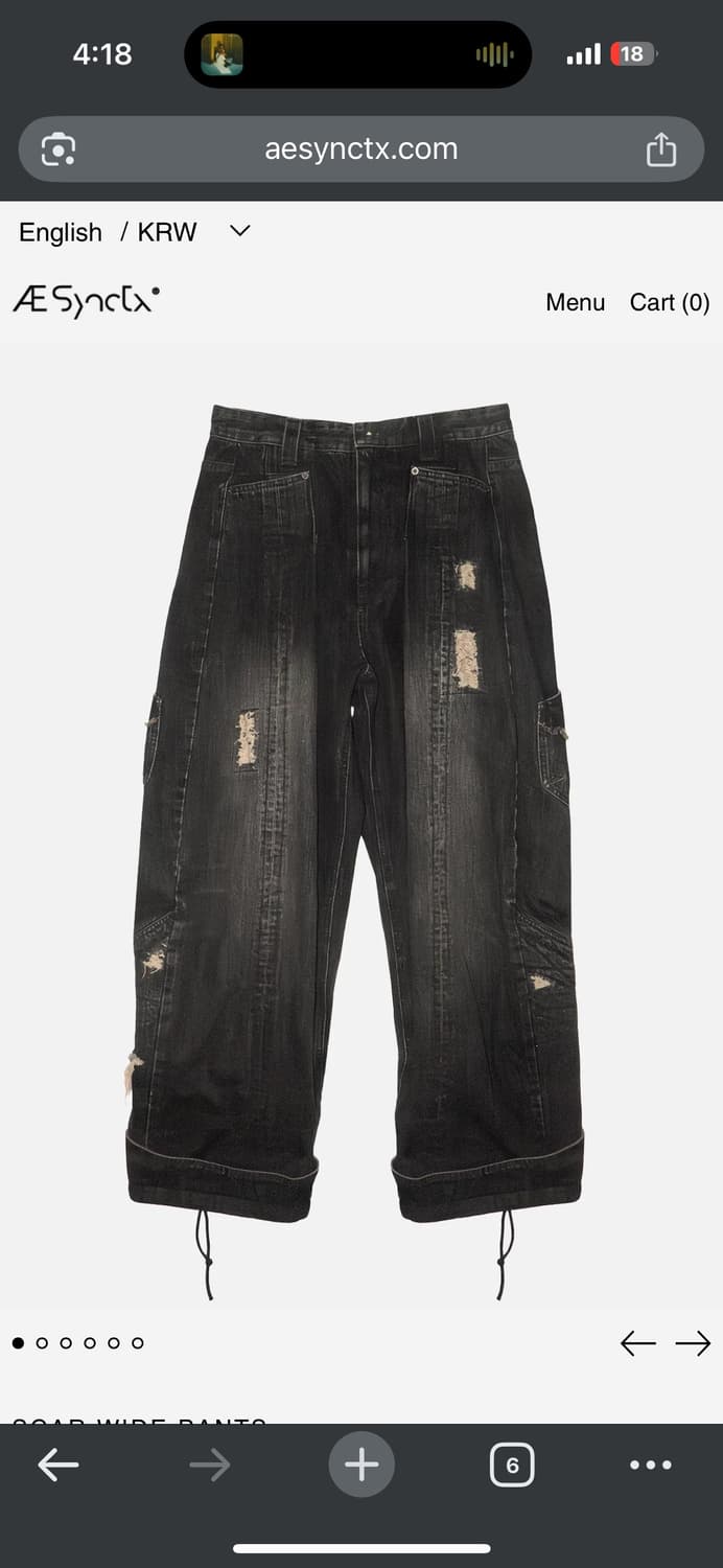 Aesynctx SCAR WIDE PANTS L 상품이미지4