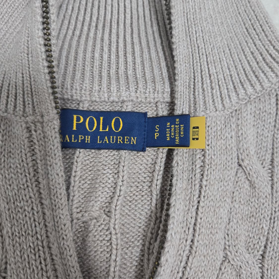 [S] 폴로 랄프로렌 케이블 니트 하프집업 베이지 상품이미지2
