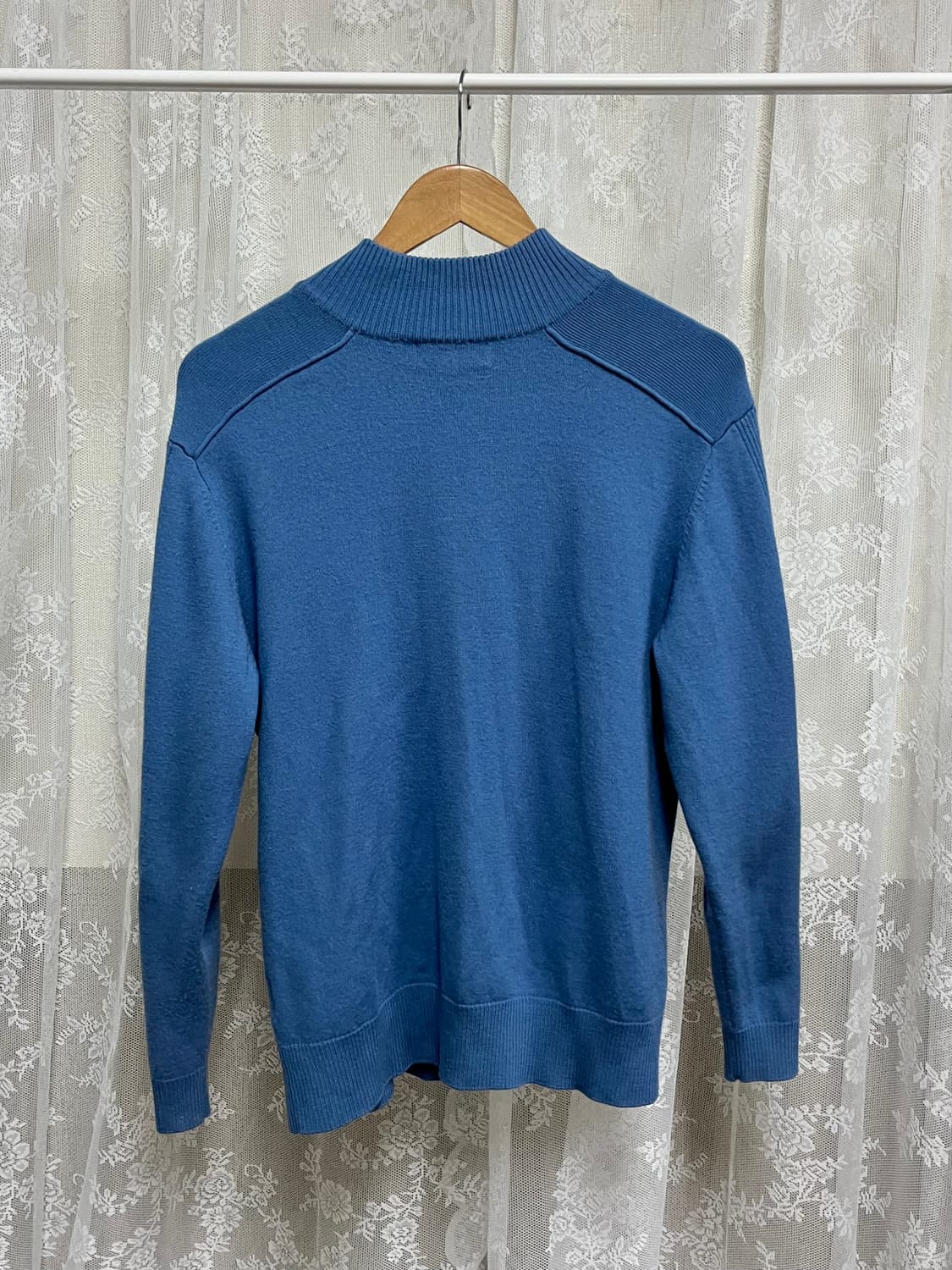 105) 헨리코튼 울 니트 집업 블루 상품이미지2