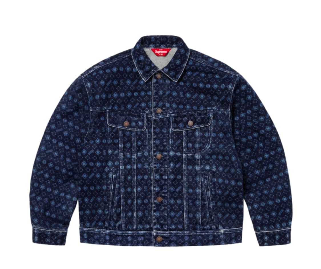 슈프림 플록 데님 트러커 자켓 블루 24FW M사이즈 팔아요 상품이미지1