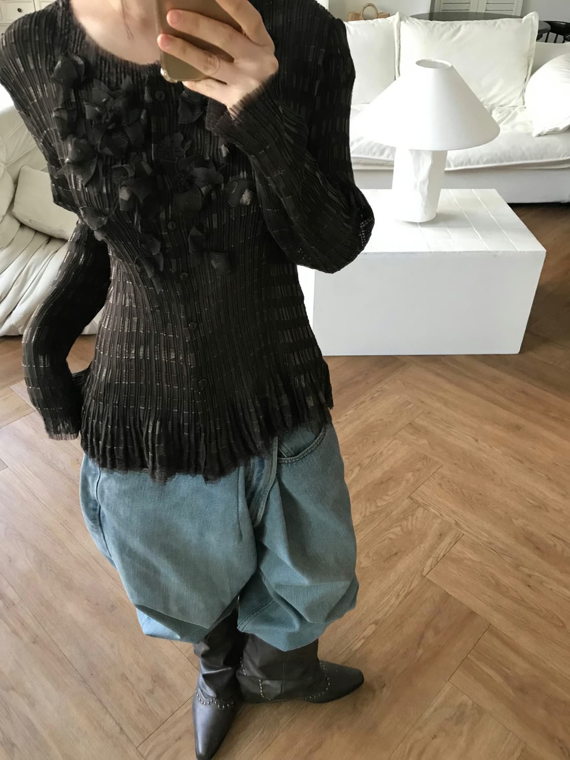 vintage pleats blouse 상품이미지3