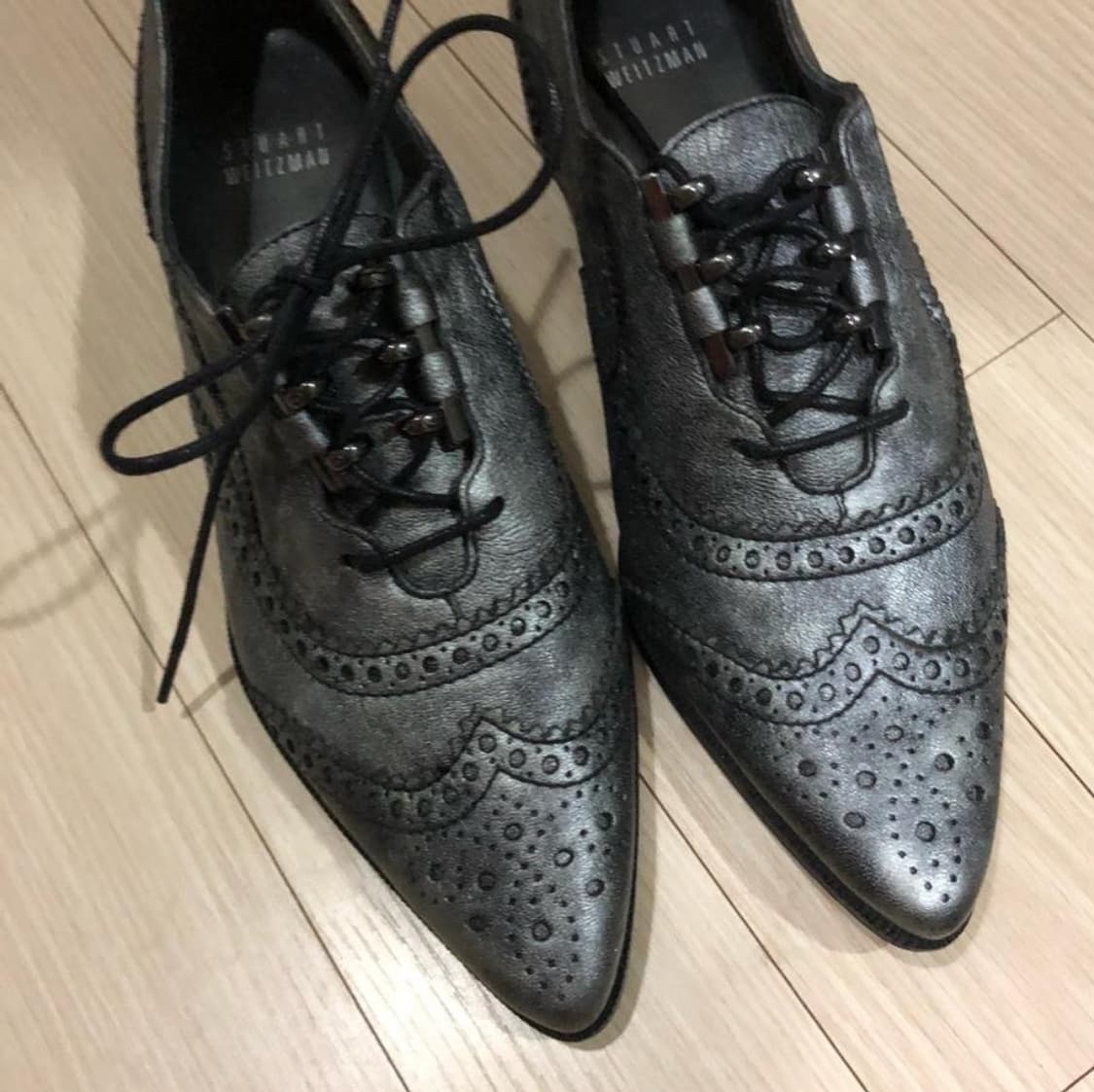 225 칼발 230 새상품 스튜어트와이트먼 포인티드토 레이스업 로퍼 구두 상품이미지6