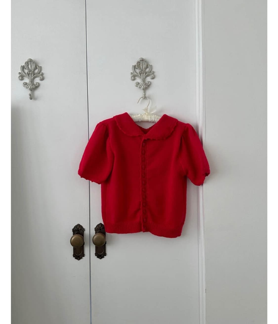 사토미 라디오 Heart puff 가디건 레드 상품이미지1