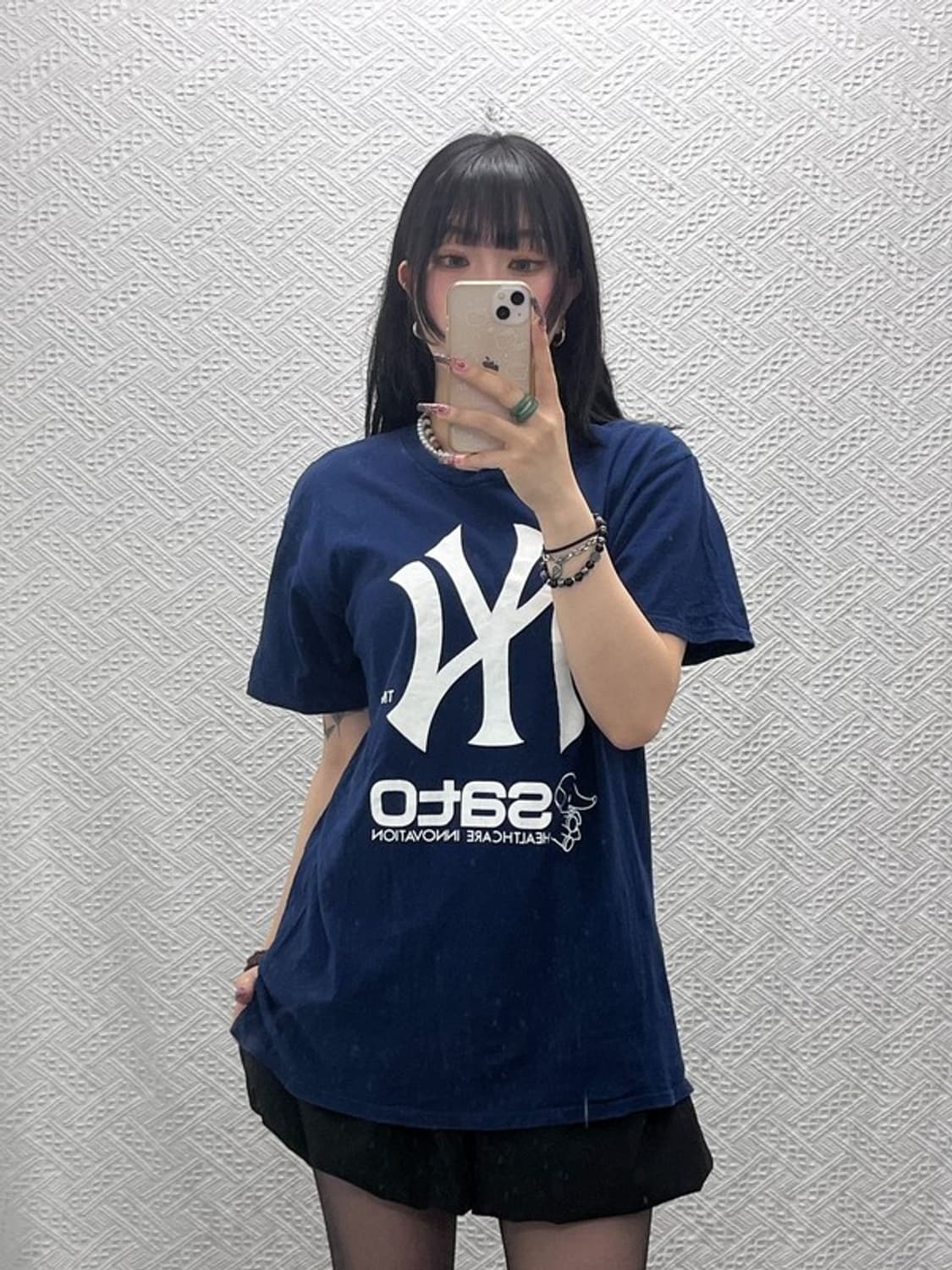 빈티지 멕시코 뉴욕양키스 사토제약 캐주얼 프린팅 반팔티 M C11838 상품이미지2