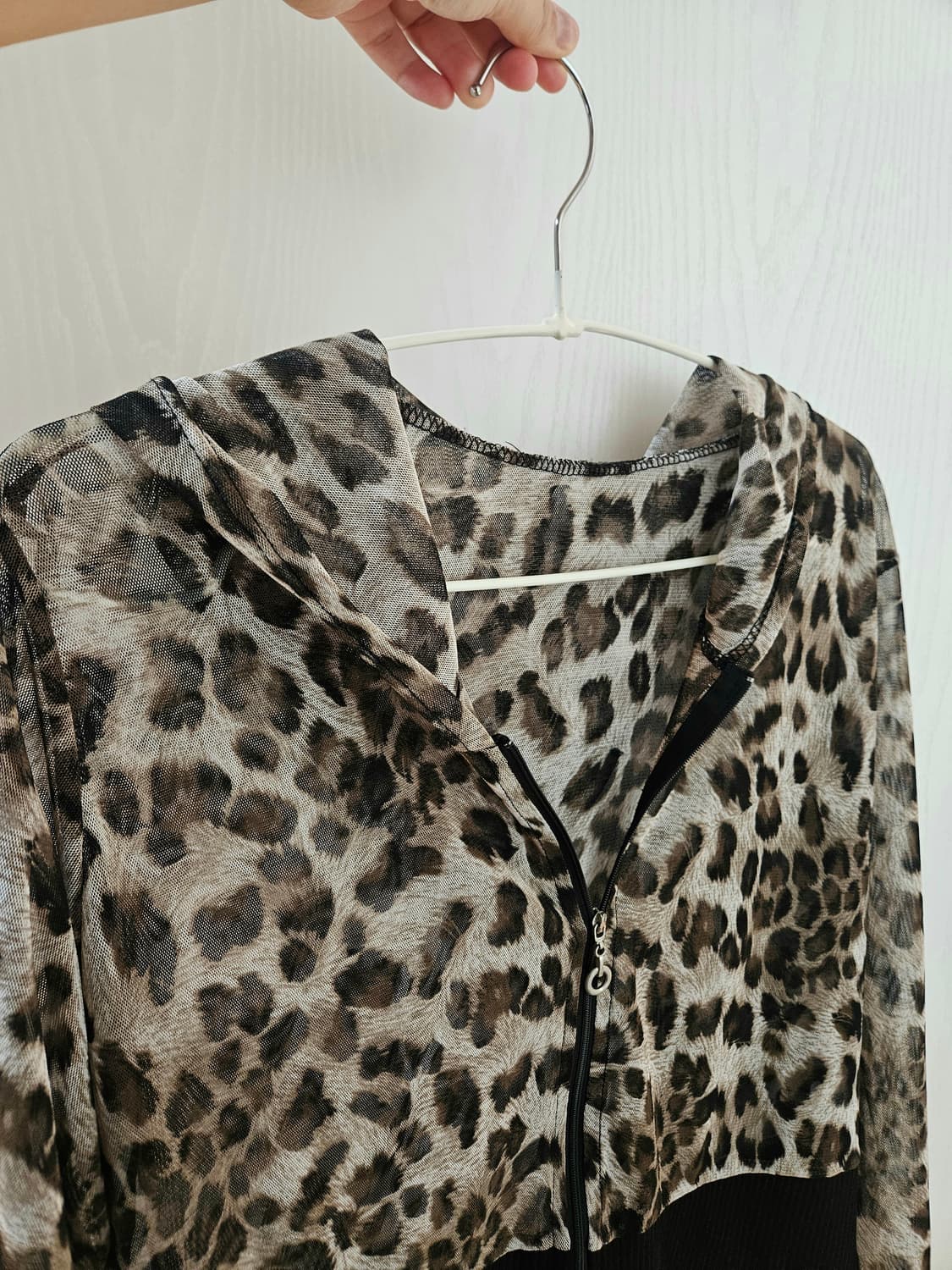 갸루 레오파드 후드집업 호피 송치 갸루펑크 집업 상품이미지4