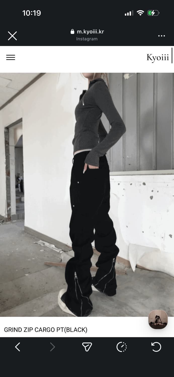 kyoiii GRIND ZIP CARGO PT(BLACK) s 상품이미지1