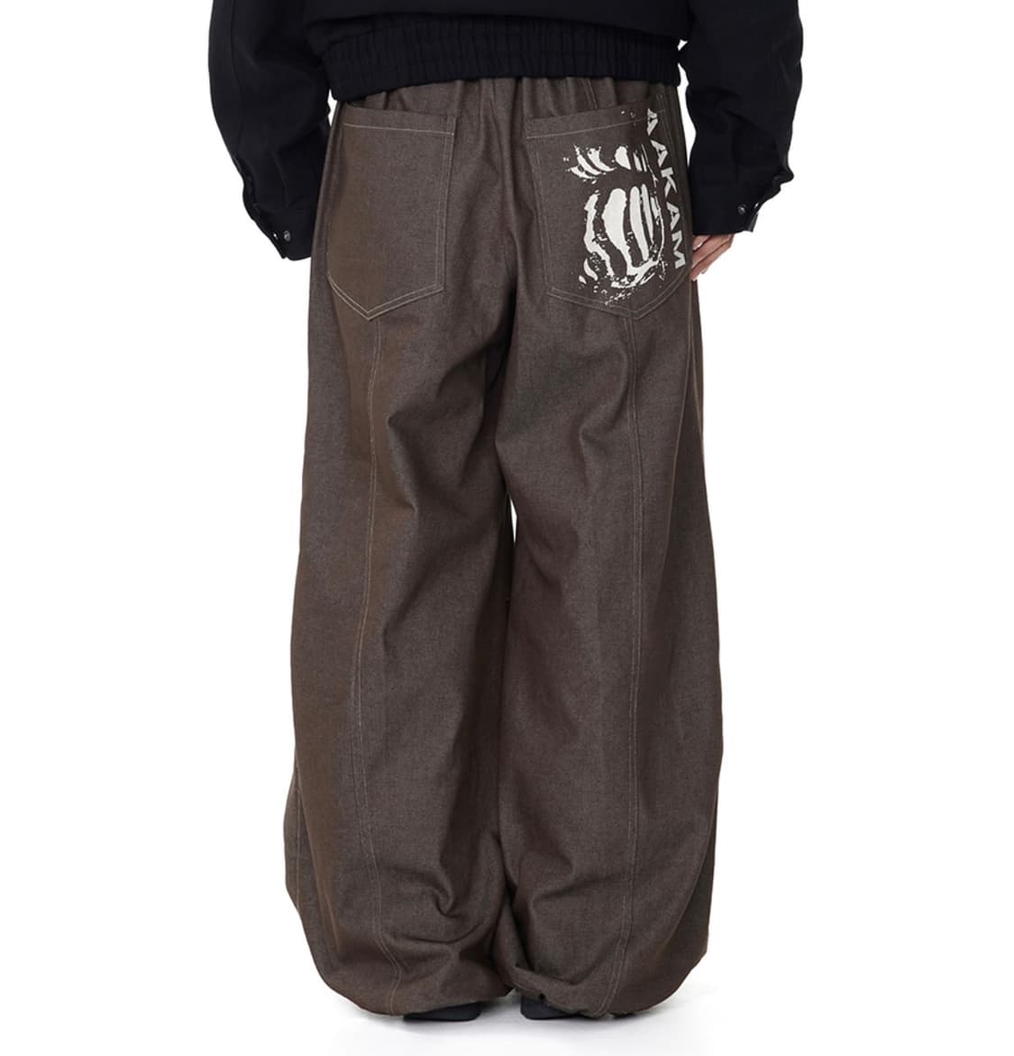 아캄 Knee Pin-tuck Printed Denim Pants (Br 상품이미지1