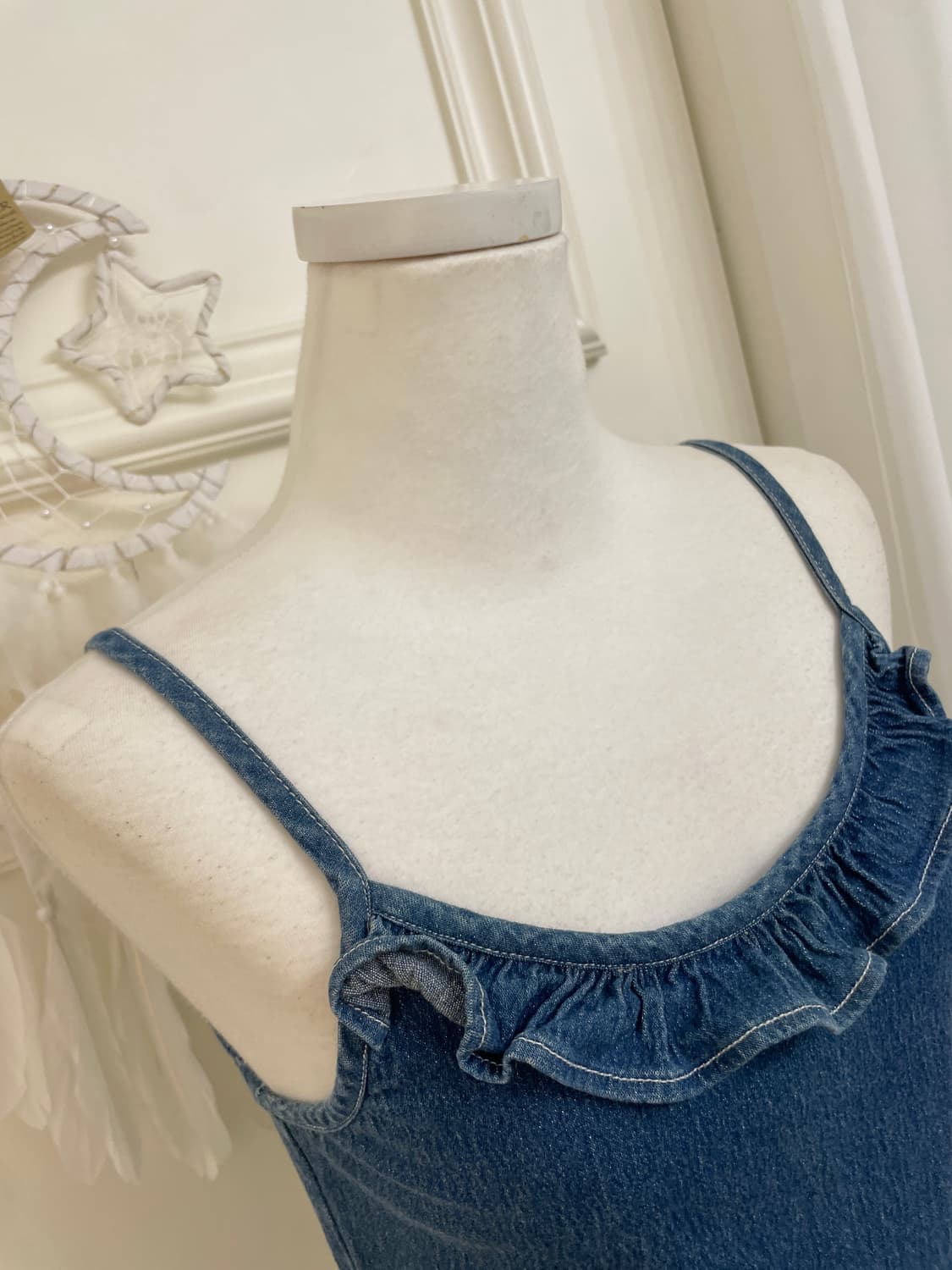 denim ruffle point twinkle span sleevele 상품이미지7