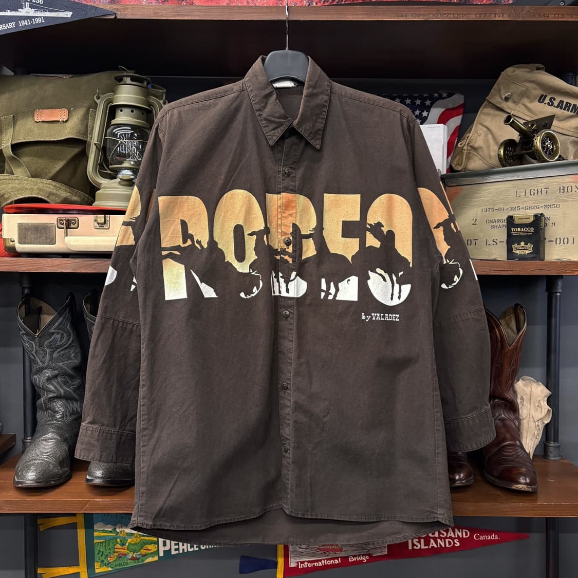 90s 알라잔 카우보이 로데오 프린팅 아트워크 웨스턴셔츠 N516 상품이미지1