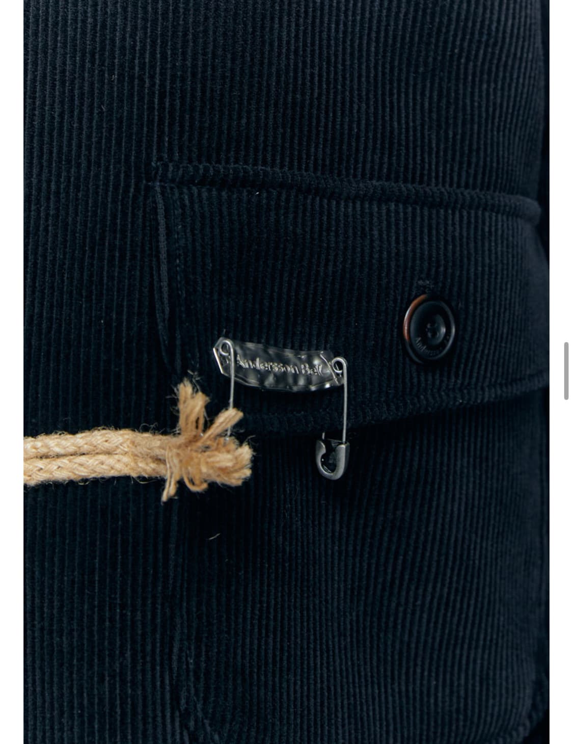 앤더슨벨 레이로드 더플 코듀로이 자켓 블랙 상품이미지9